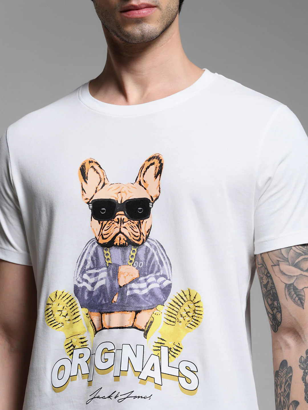 White Graphic Print Cotton T-shirt - Image 5