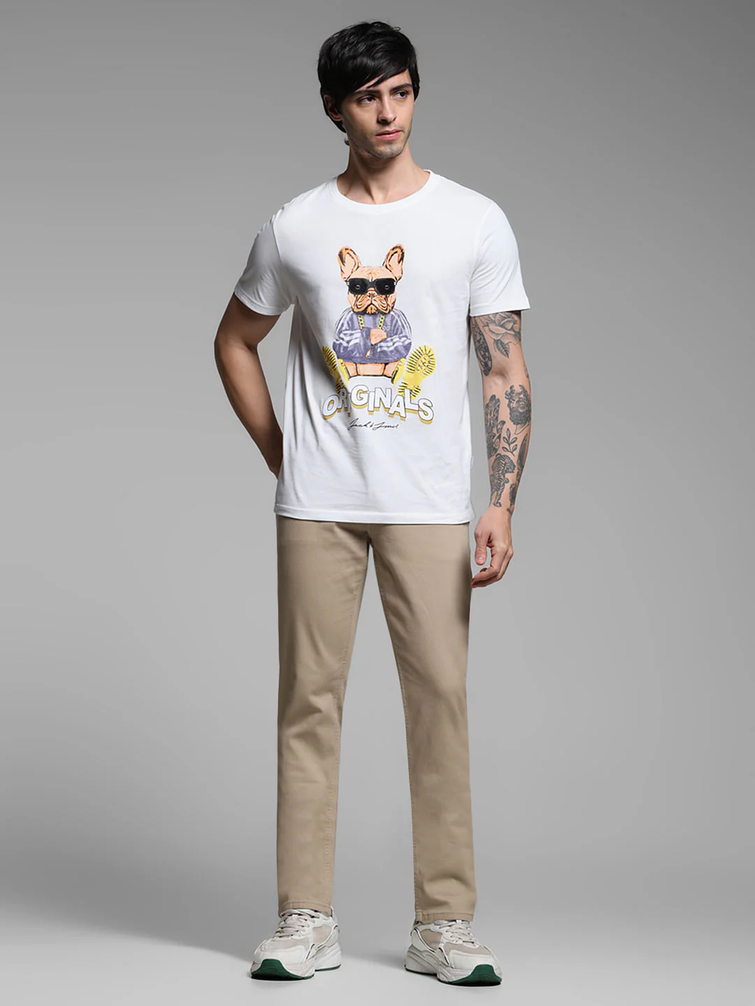 White Graphic Print Cotton T-shirt - Image 6