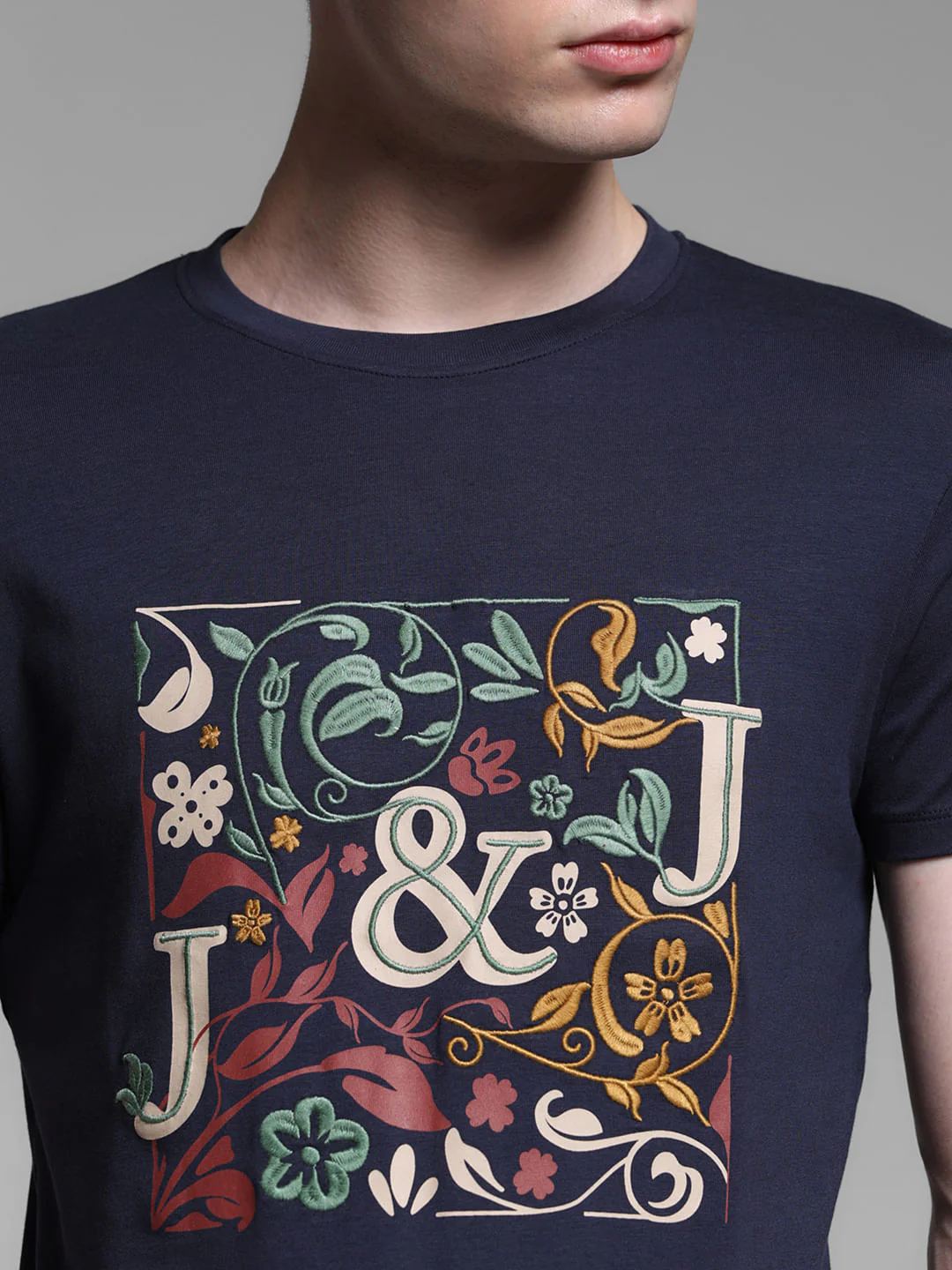 Blue Printed Cotton T-shirt - Image 5