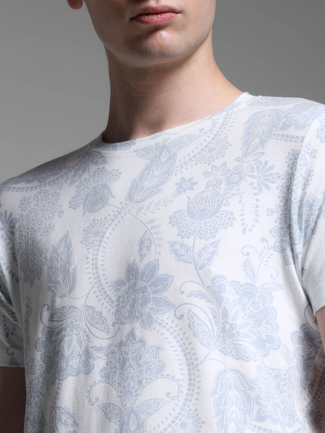 White Abstract Print Cotton T-shirt - Image 5