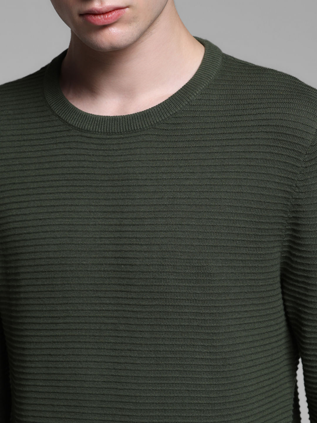 Green Flat Knit Cotton Pullover - Image 5