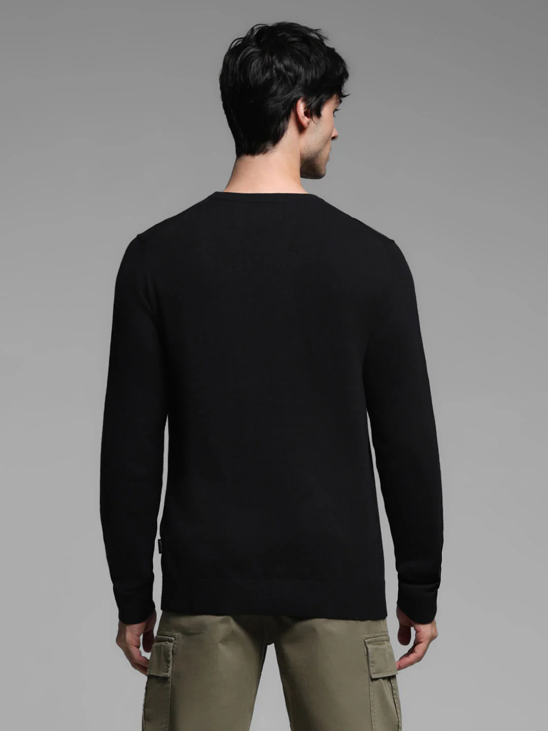 Black Flat Knit Pullover - Image 4