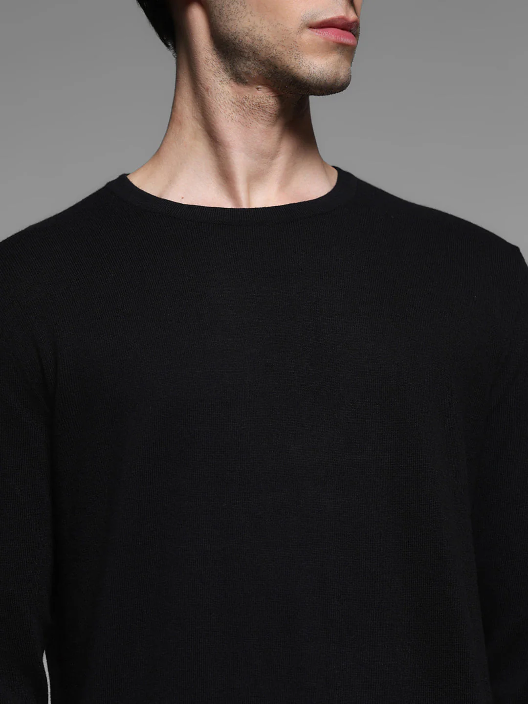 Black Flat Knit Pullover - Image 5