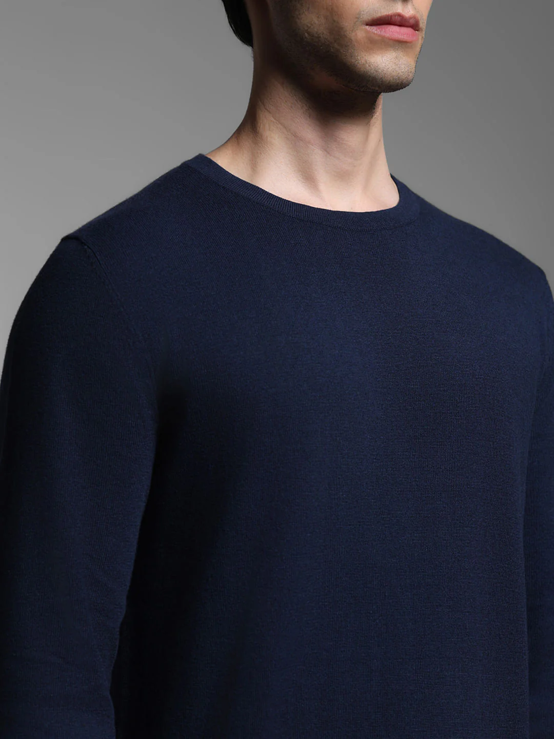 Navy Blue Flat Knit Pullover - Image 5