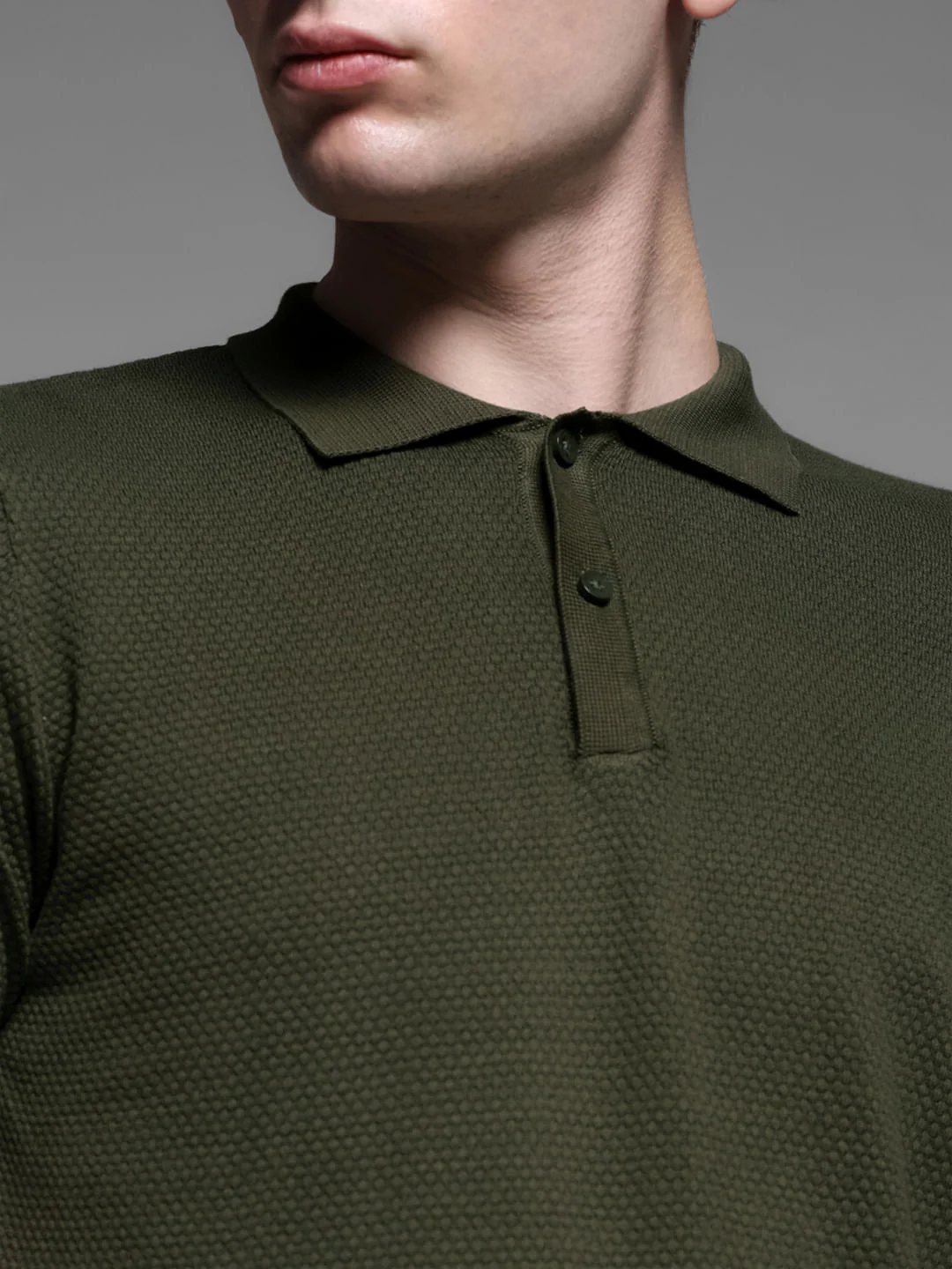 Green Knitted Cotton Polo - Image 5