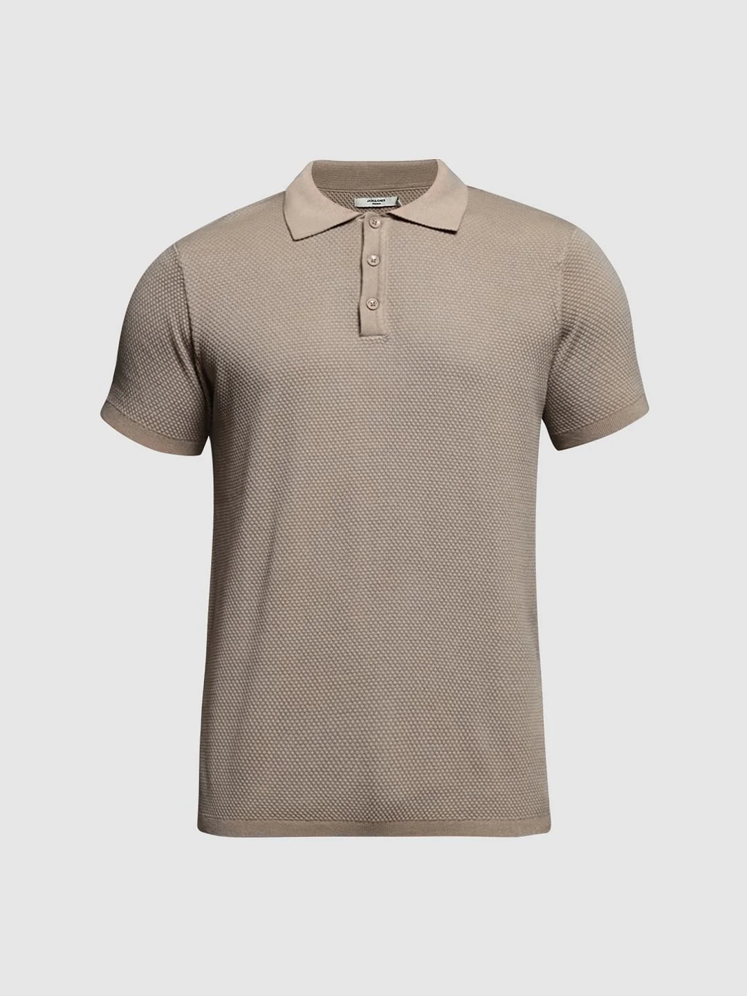 Brown Textured Knitted Polo - Image 7
