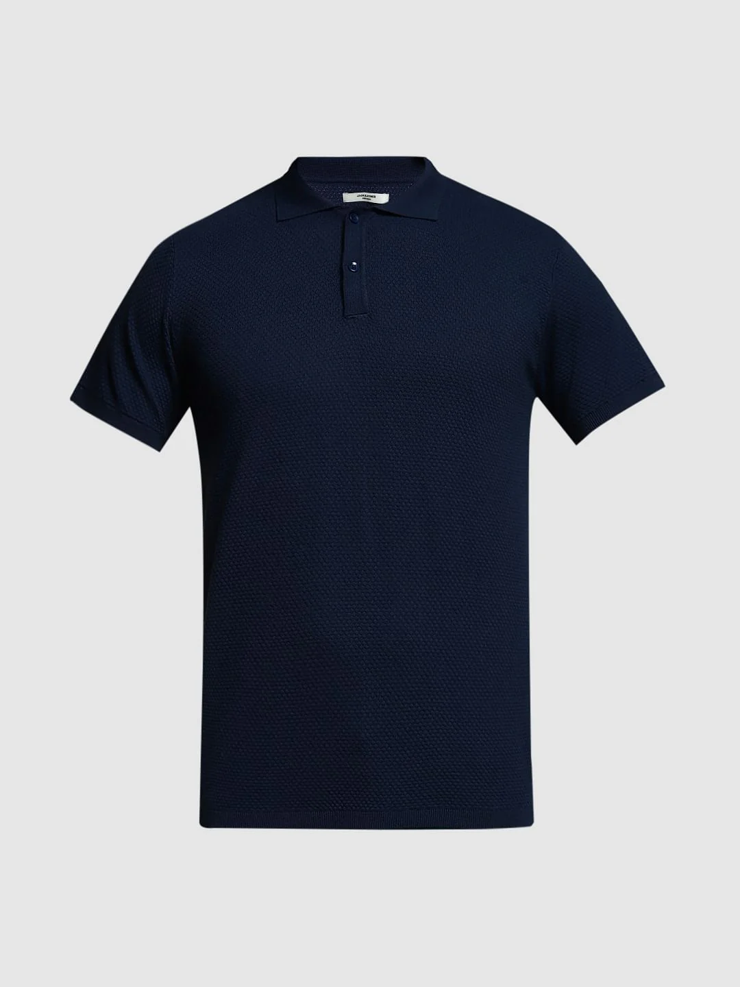 Navy Blue Knitted Polo - Image 7