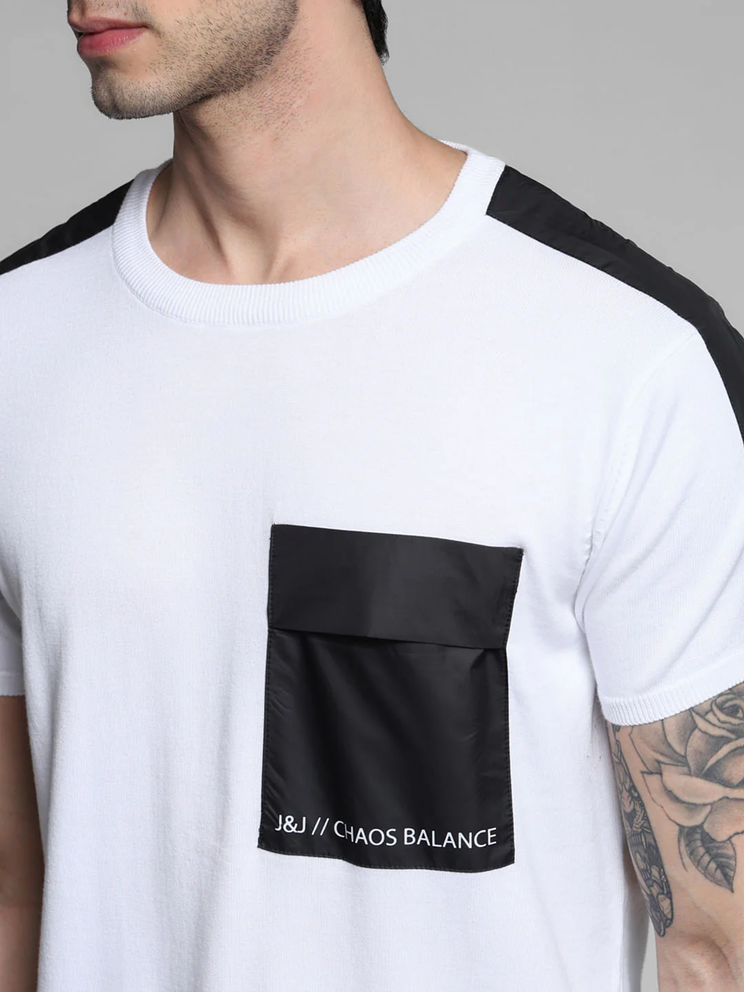 White Patch Pocket Cotton T-shirt - Image 5