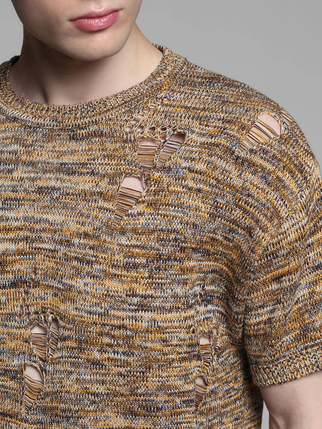 Brown Distressed Oversized Pullover - Image 5