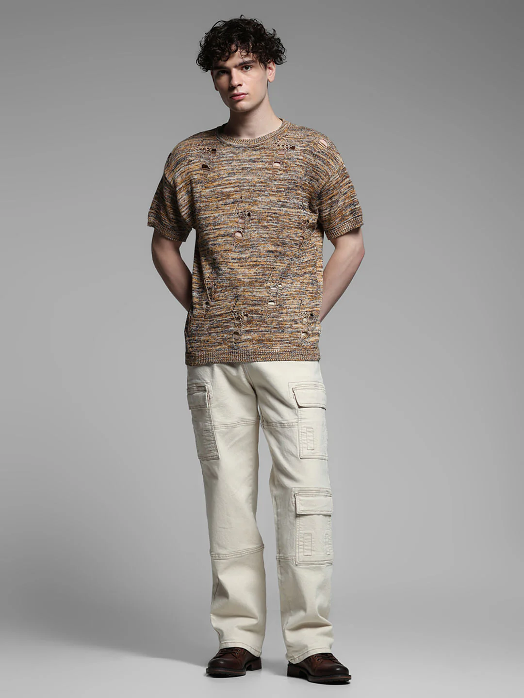 Brown Distressed Oversized Pullover - Image 6