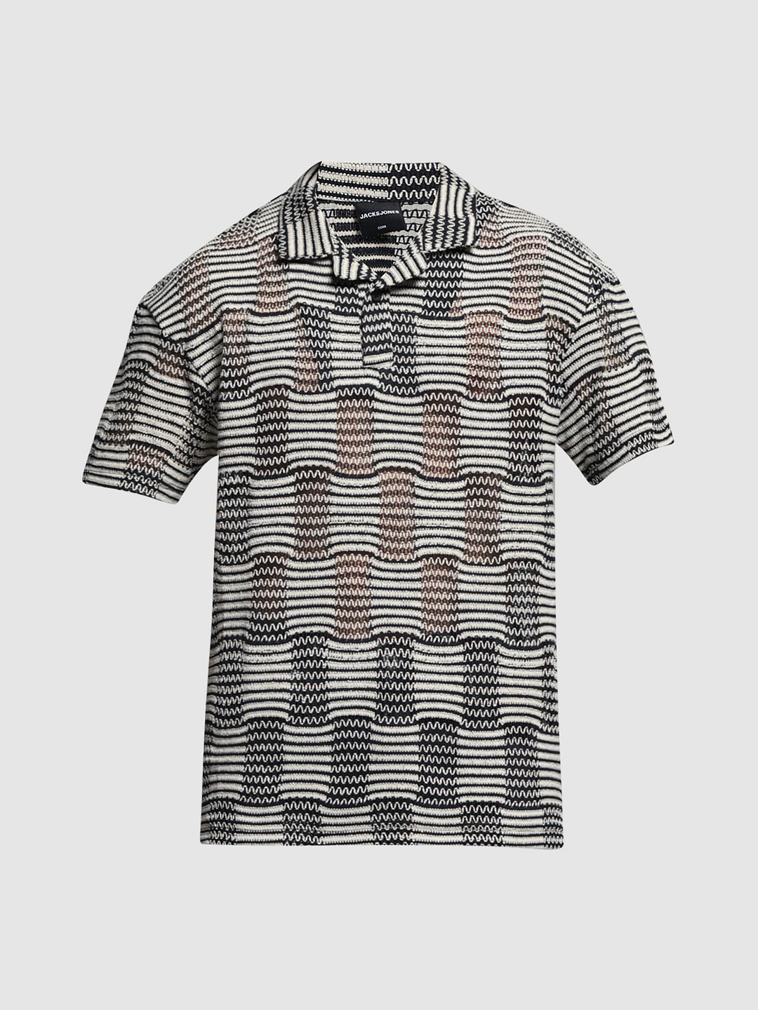 Black Jacquard Oversized Polo - Image 7