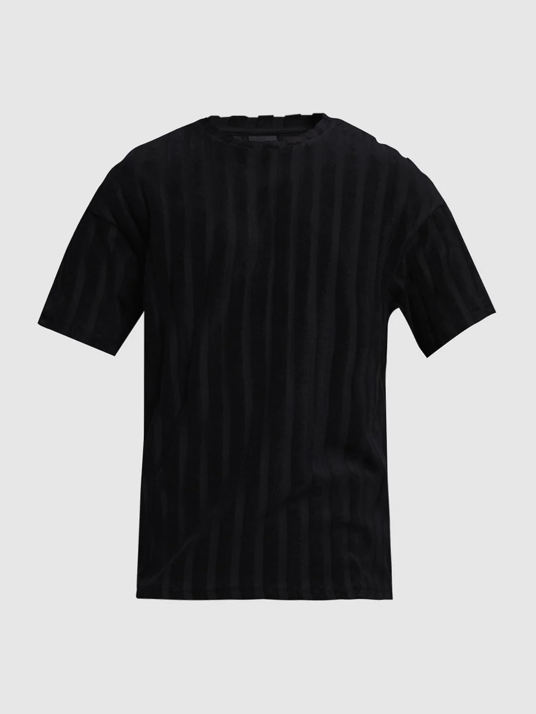 Black Striped Crew Neck T-shirt - Image 7