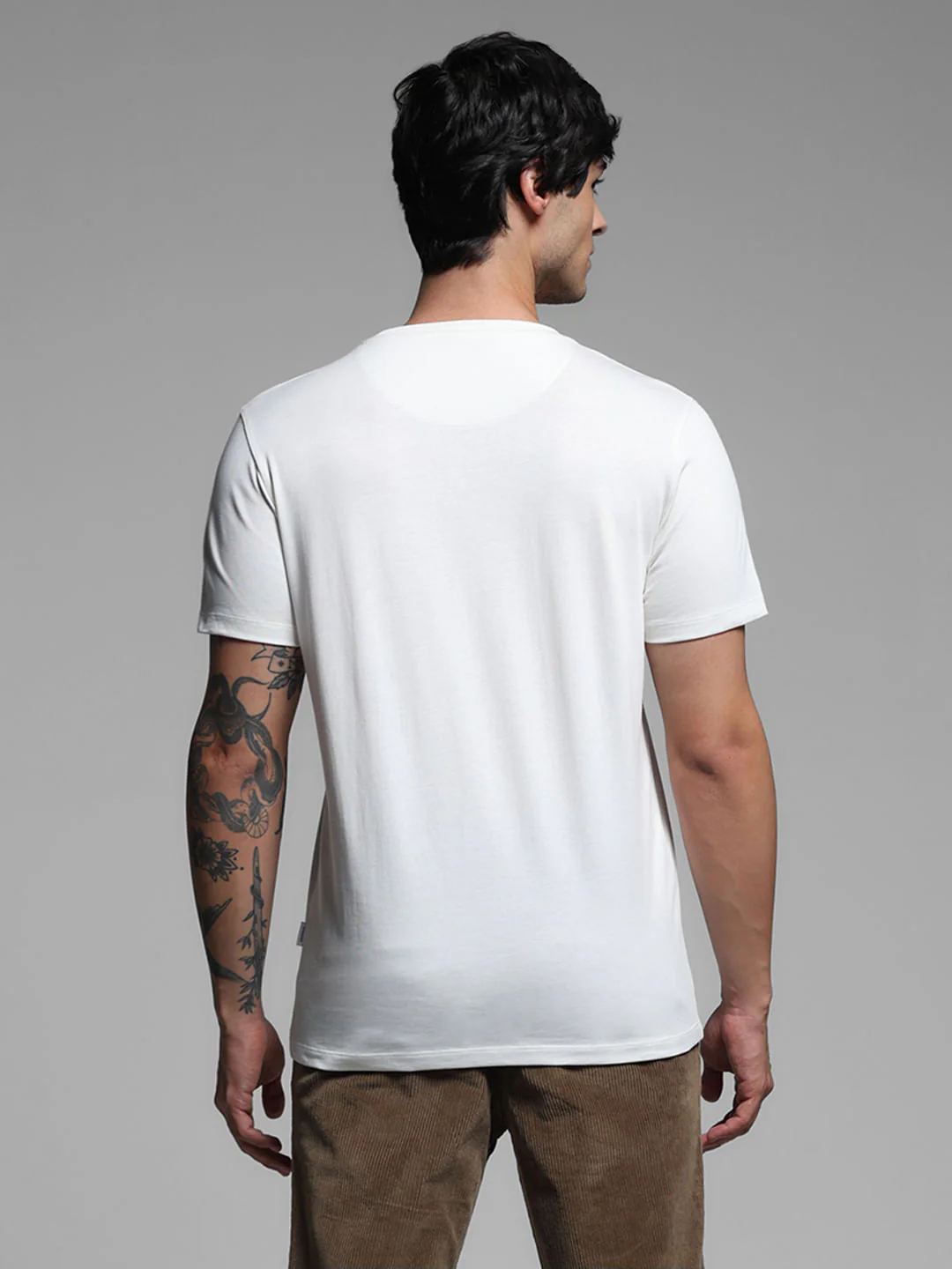 White Printed Cotton T-shirt - Image 4