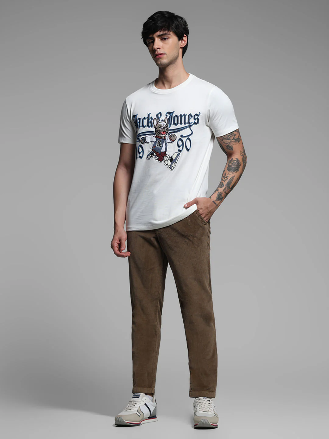 White Printed Cotton T-shirt - Image 6