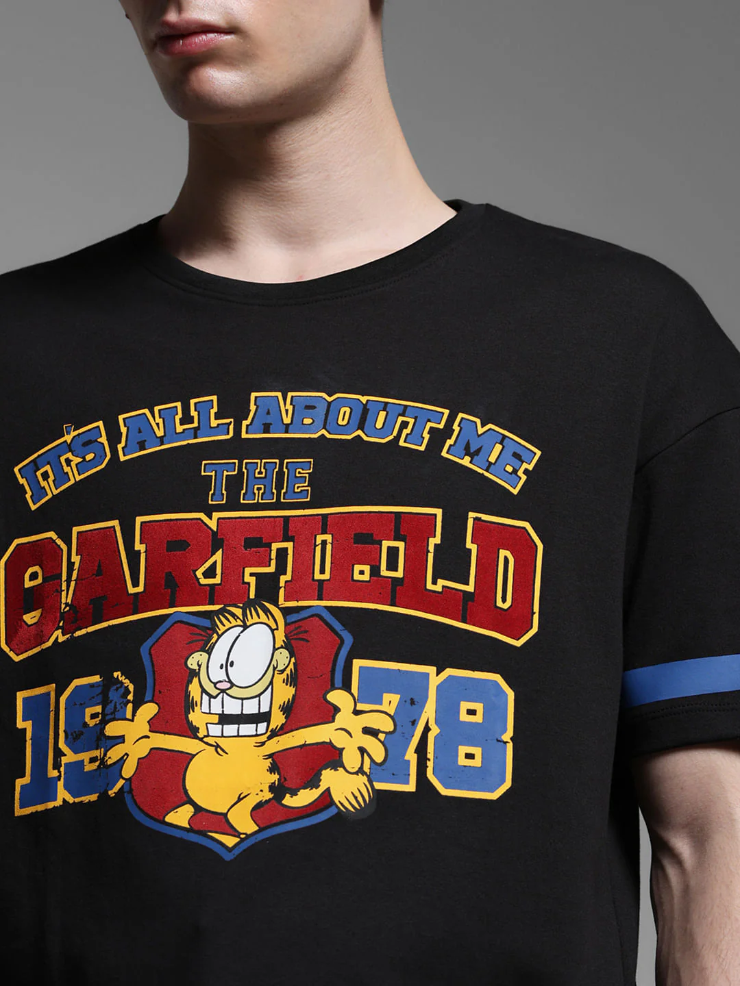 JACK&JONES X GARFIELD Black Printed Boxy Fit T-Shirt - Image 4