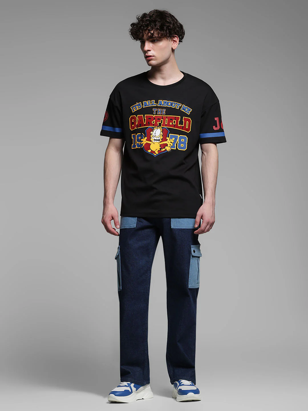 JACK&JONES X GARFIELD Black Printed Boxy Fit T-Shirt - Image 5