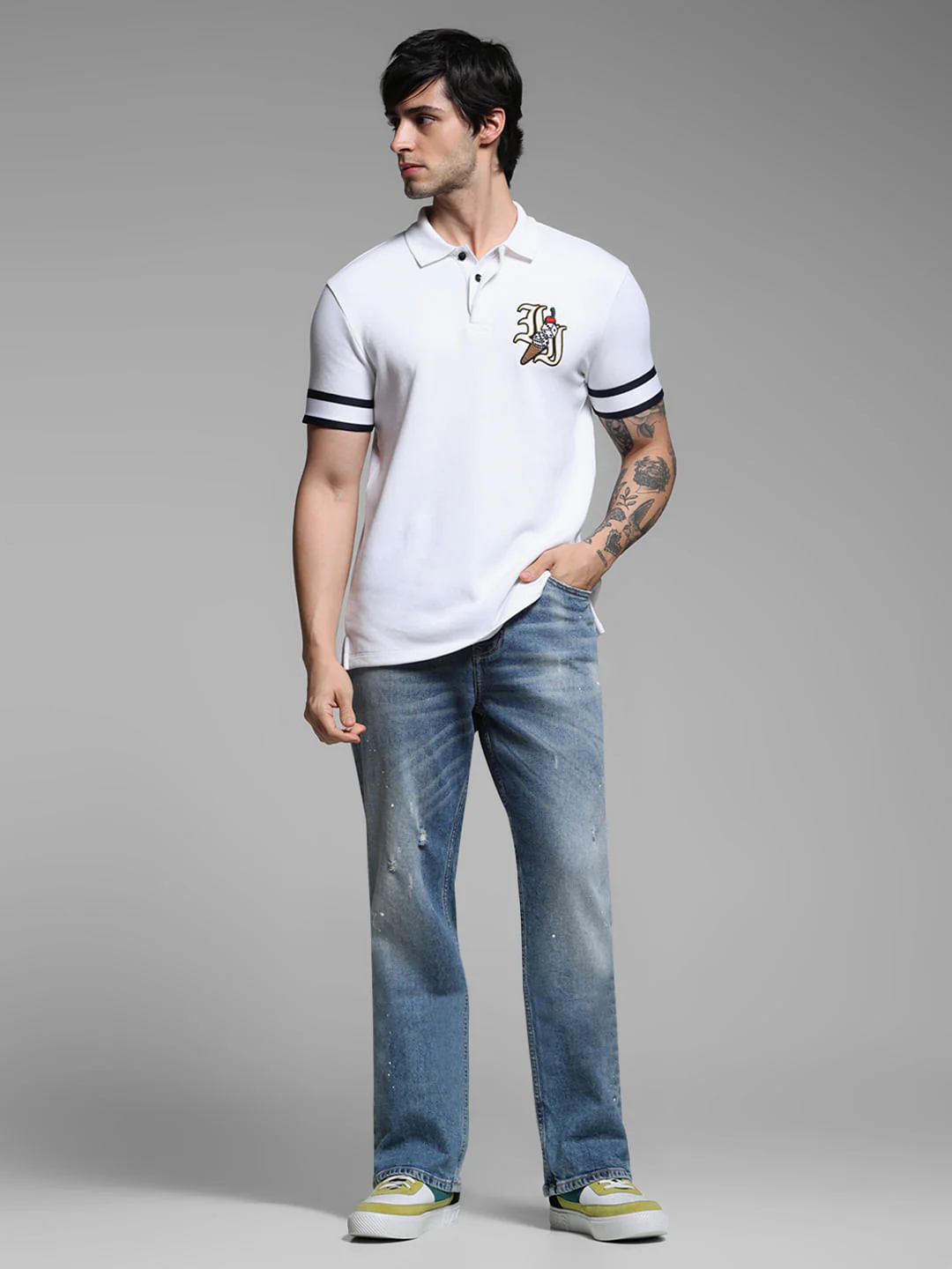 White Dice Print Polo - Image 6