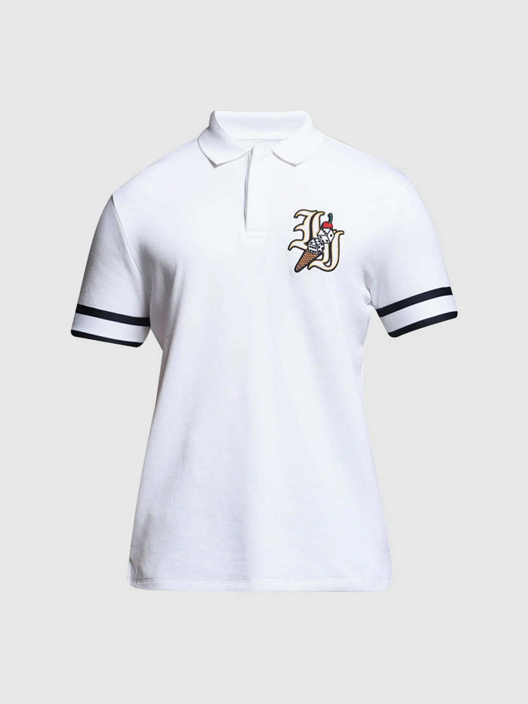 White Dice Print Polo - Image 7