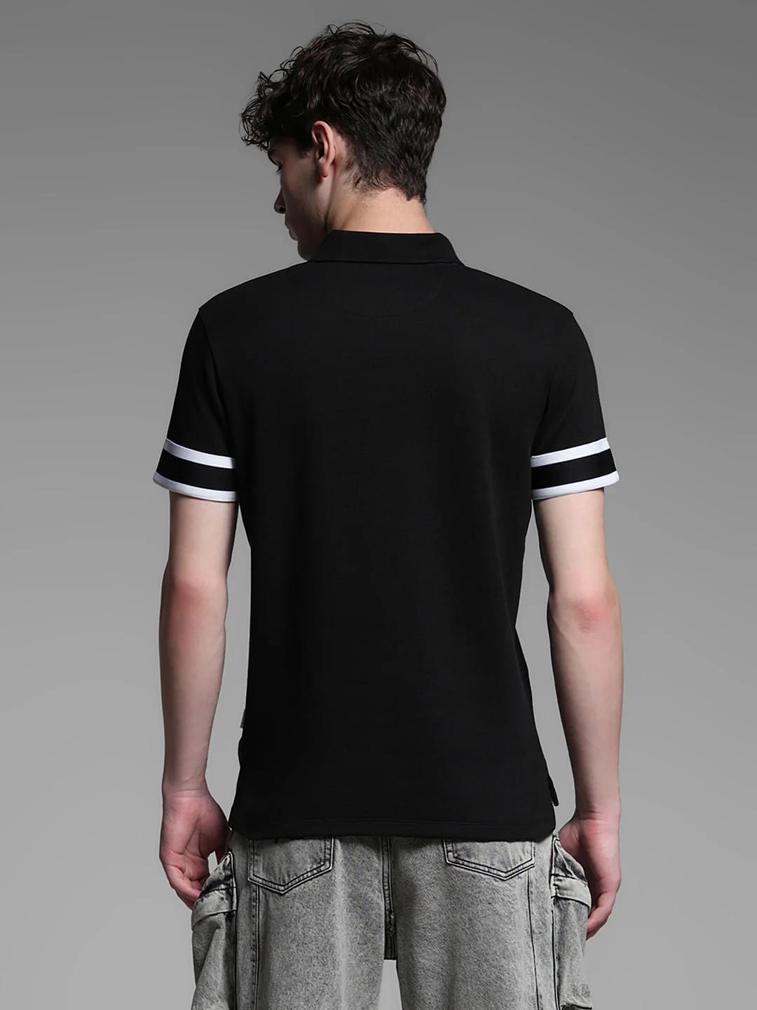 Black Dice Print Polo - Image 4