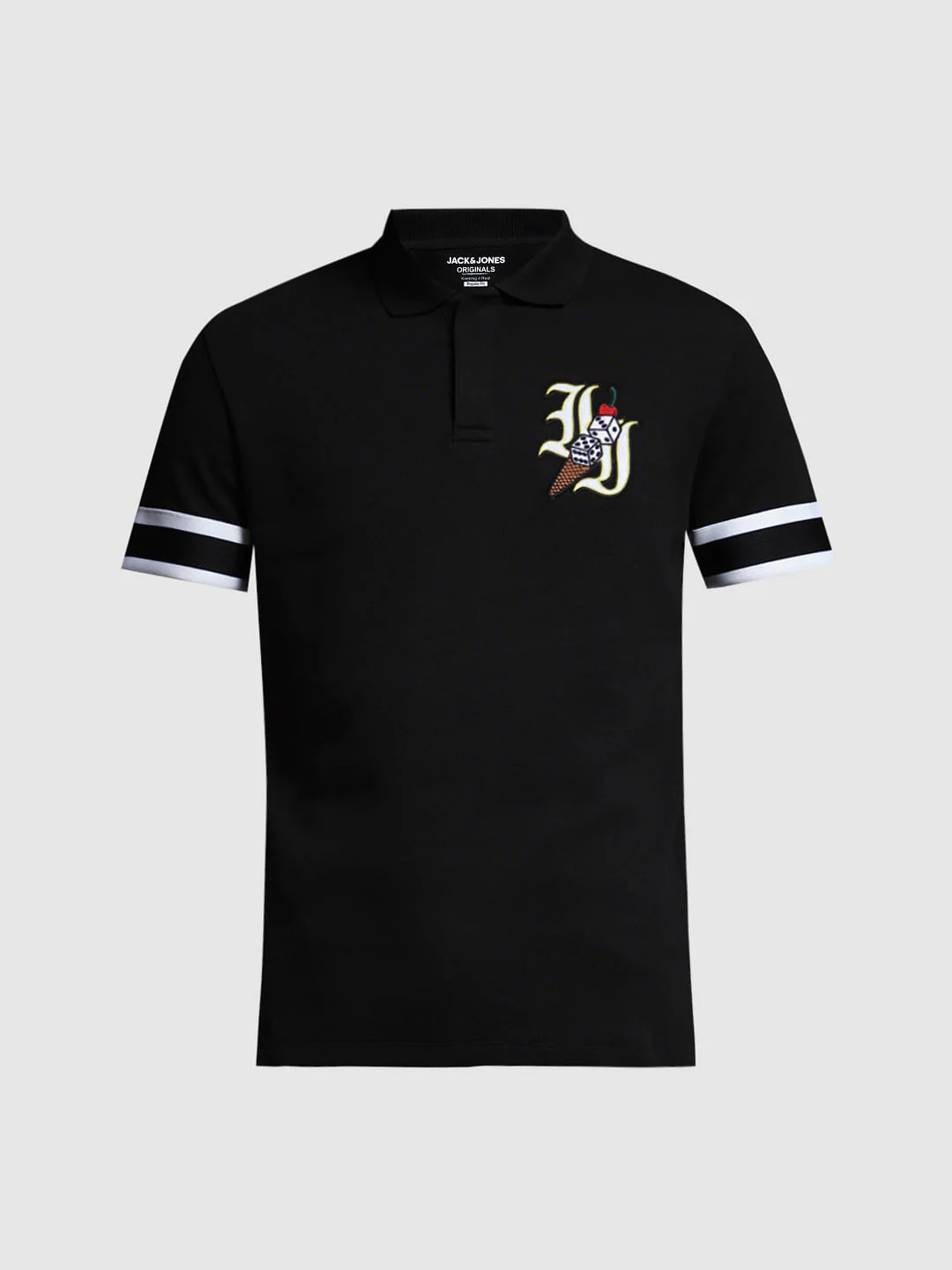Black Dice Print Polo - Image 7