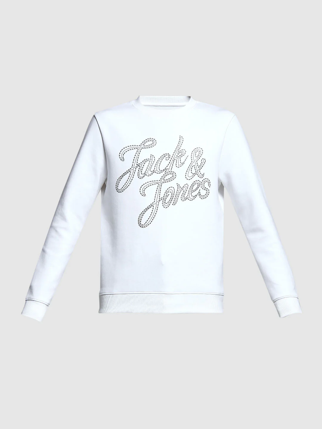 White Embellished Text Sweatshirt - Image 7