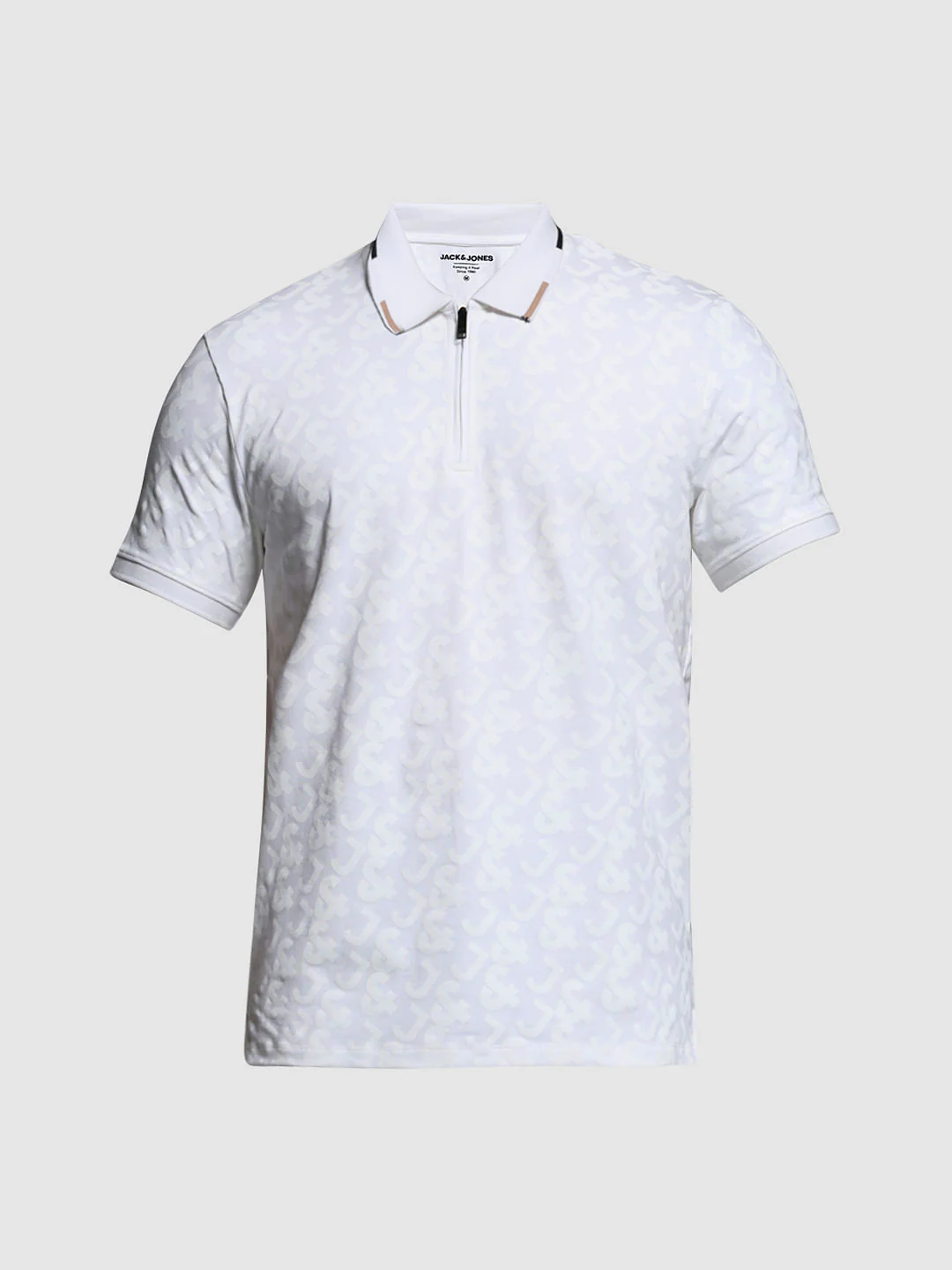 White Logo Print Polo T-shirt - Image 7