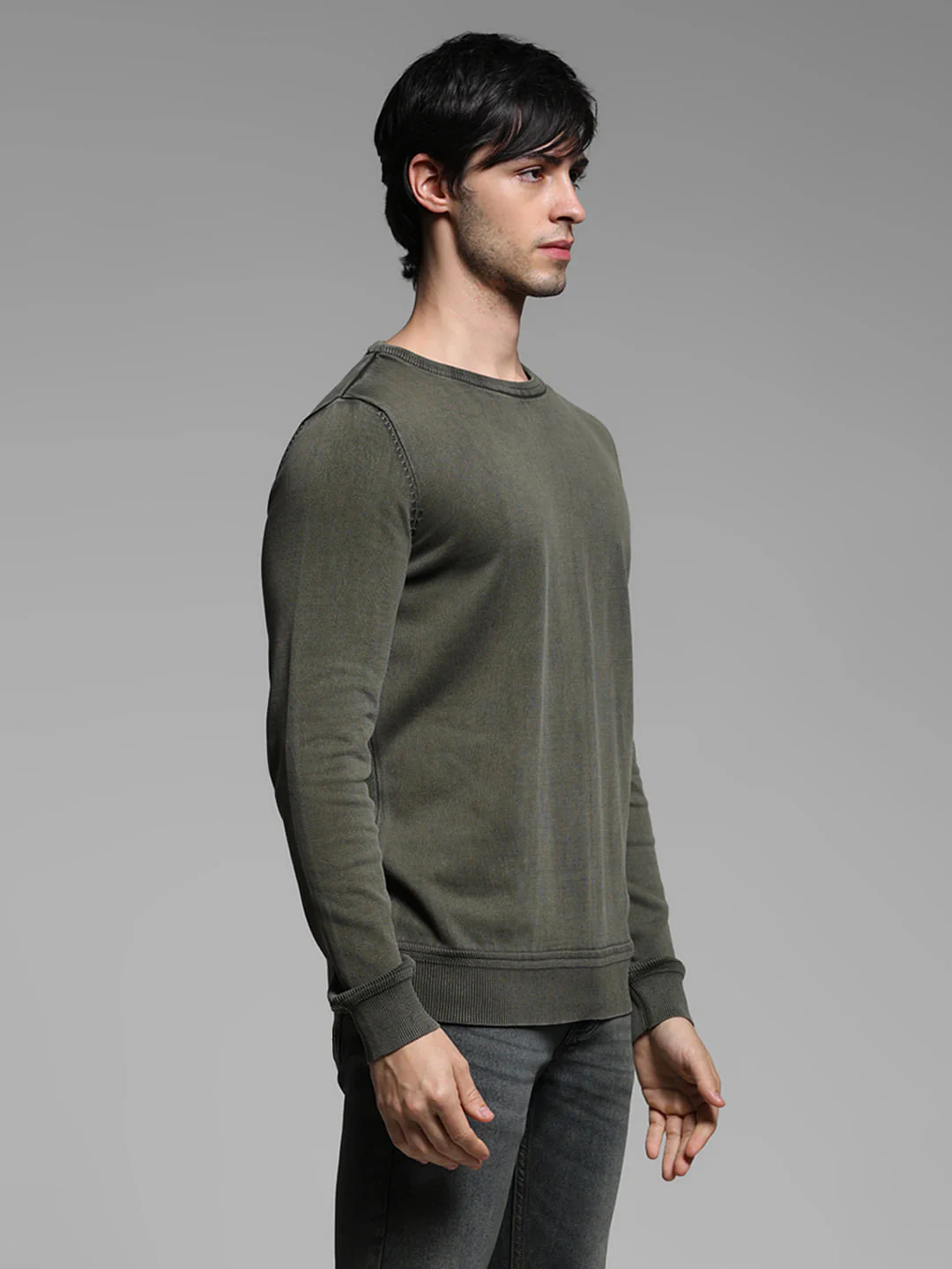 Green Knitted Cotton Pullover - Image 3