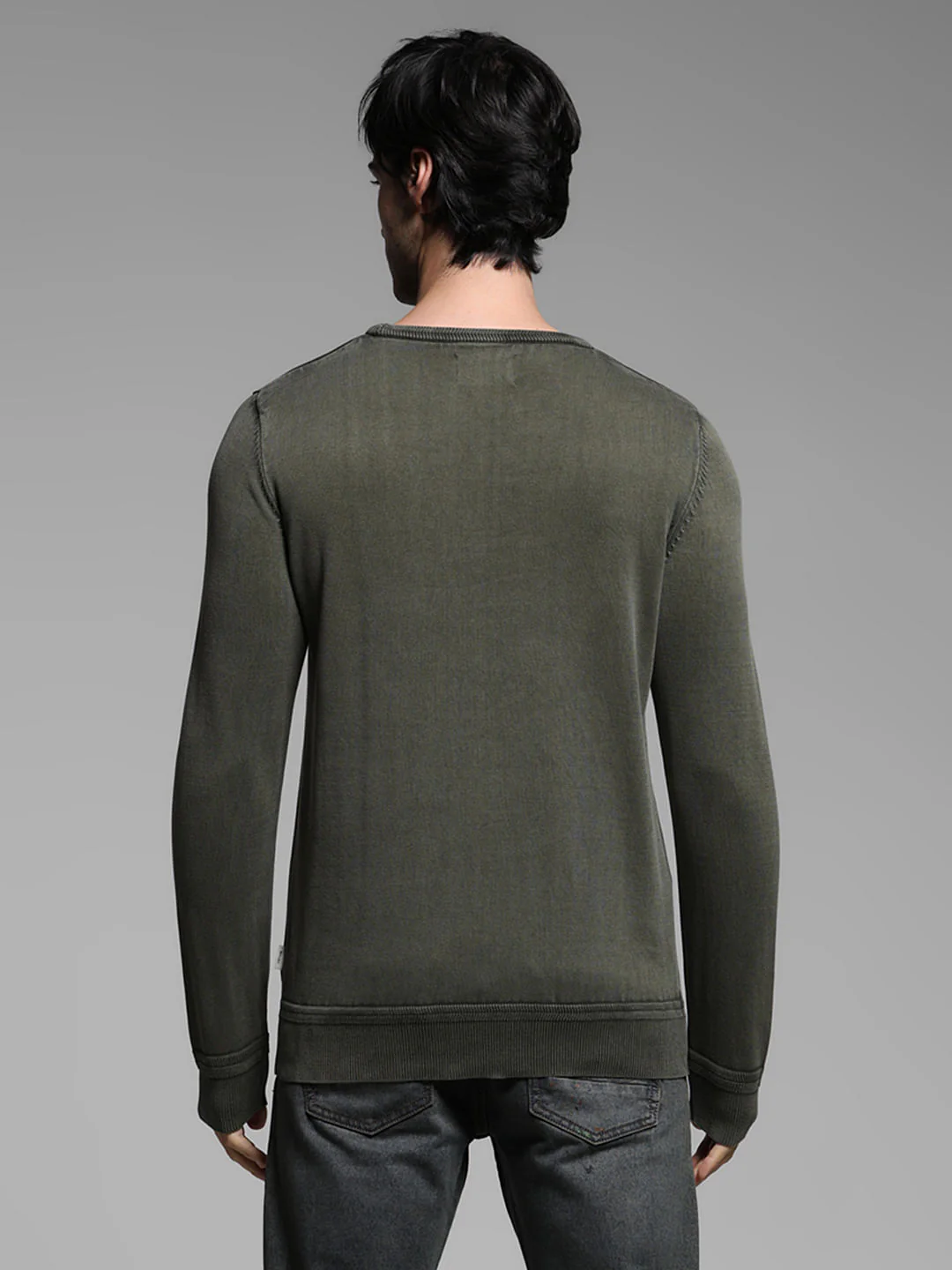 Green Knitted Cotton Pullover - Image 4
