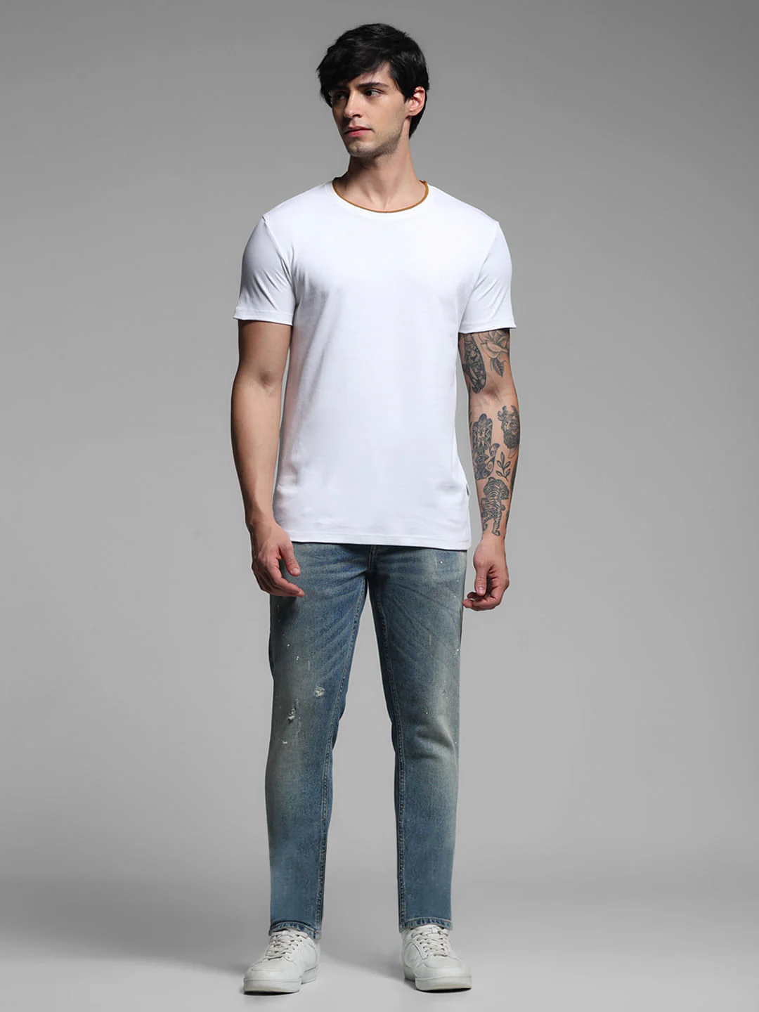 Brown Cotton Crew Neck T-shirt - Image 6