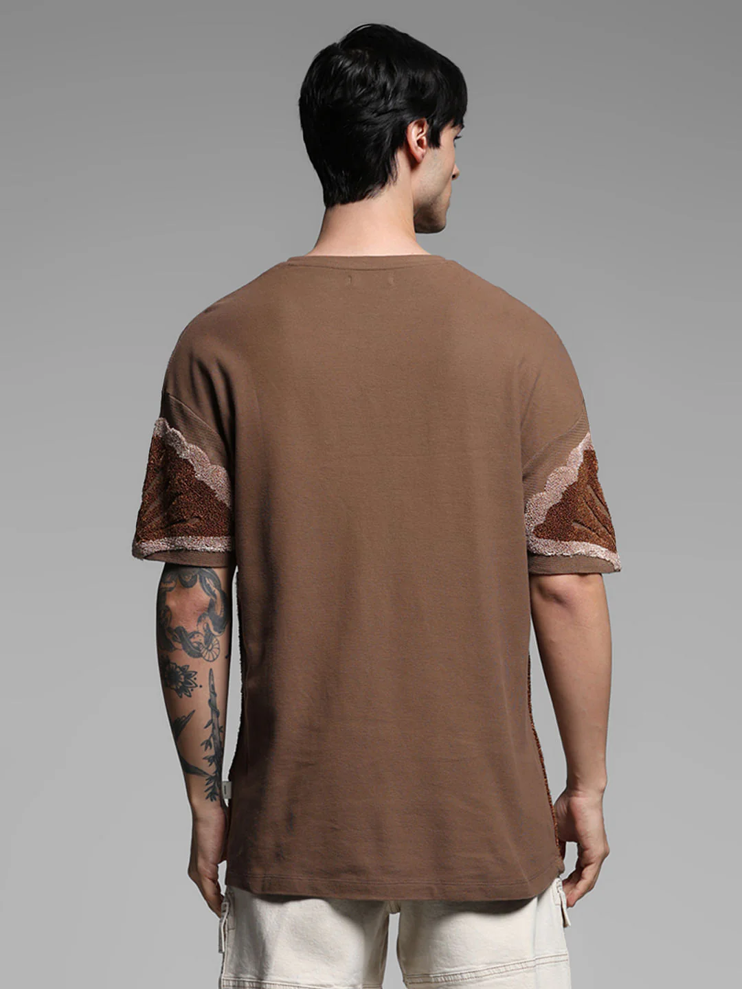 Brown Printed Oversized T-shirt - Image 4