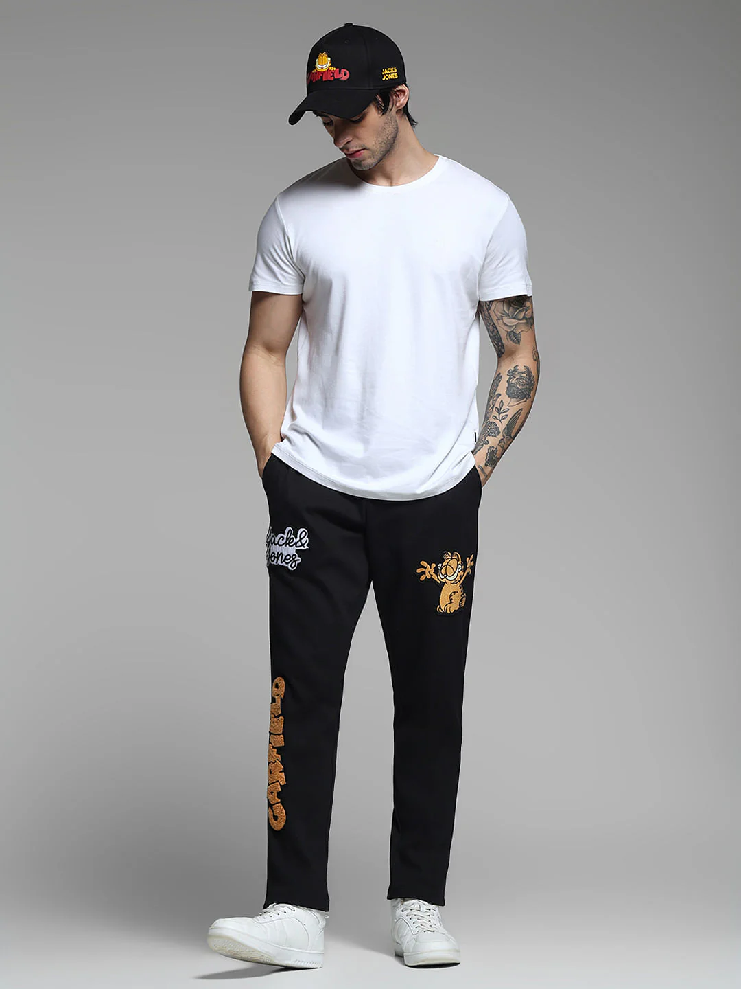 X GARFIELD Black Applique Printed Sweatpants - Image 7