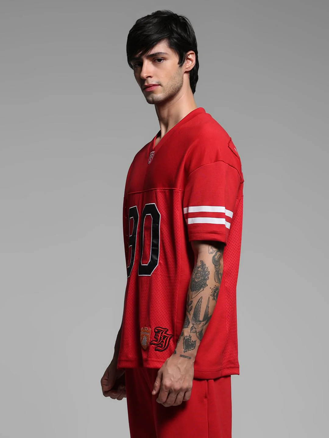 Red Varsity Print Co-ord Set T-shirt - Image 3