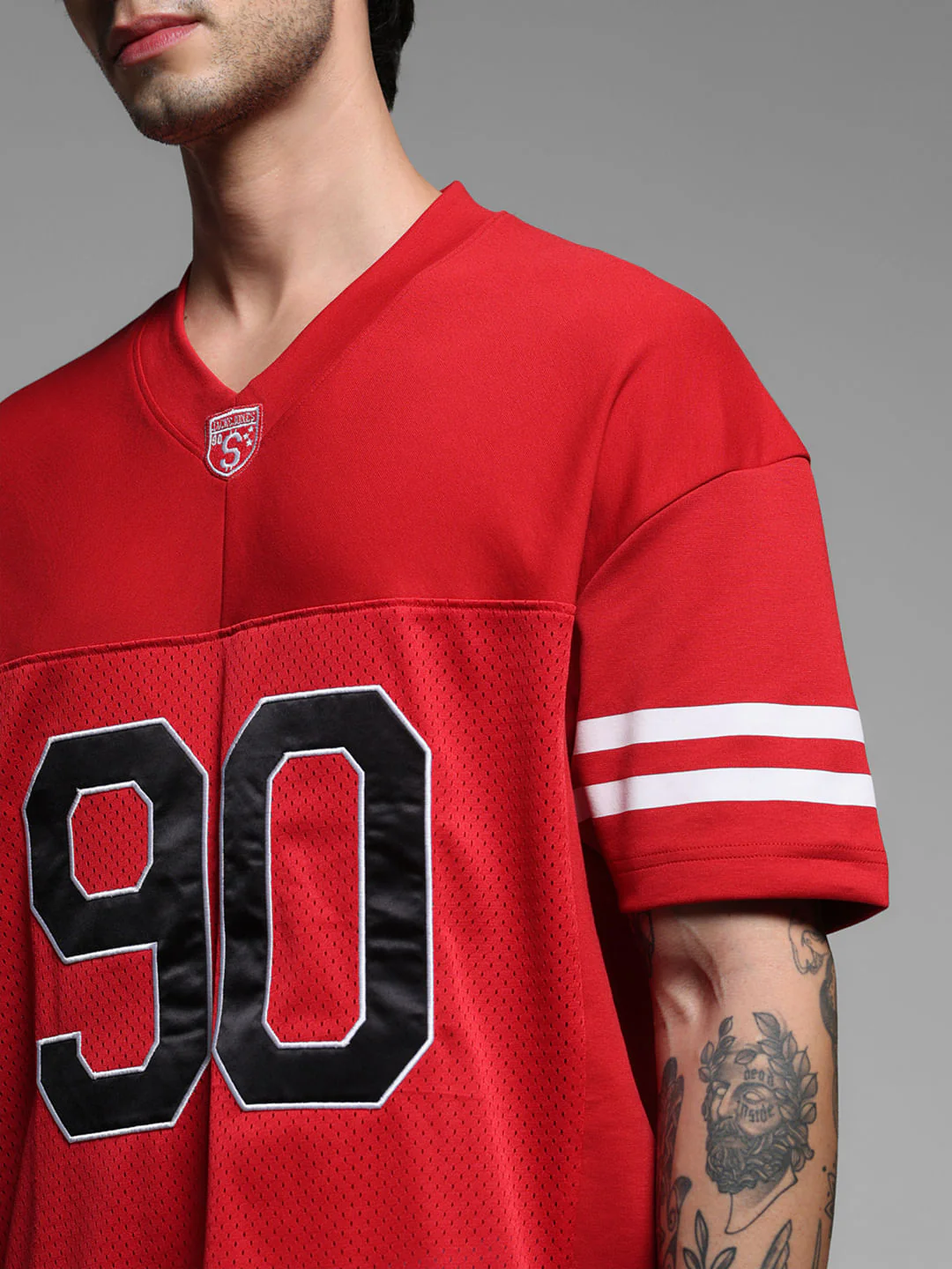 Red Varsity Print Co-ord Set T-shirt - Image 5