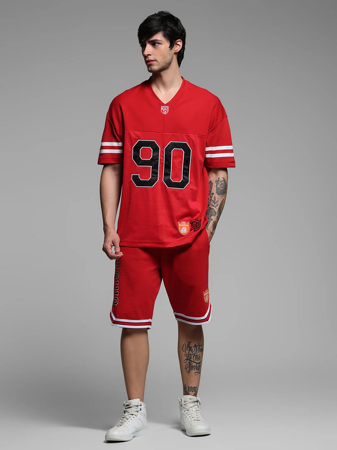Red Varsity Print Co-ord Set T-shirt - Image 7