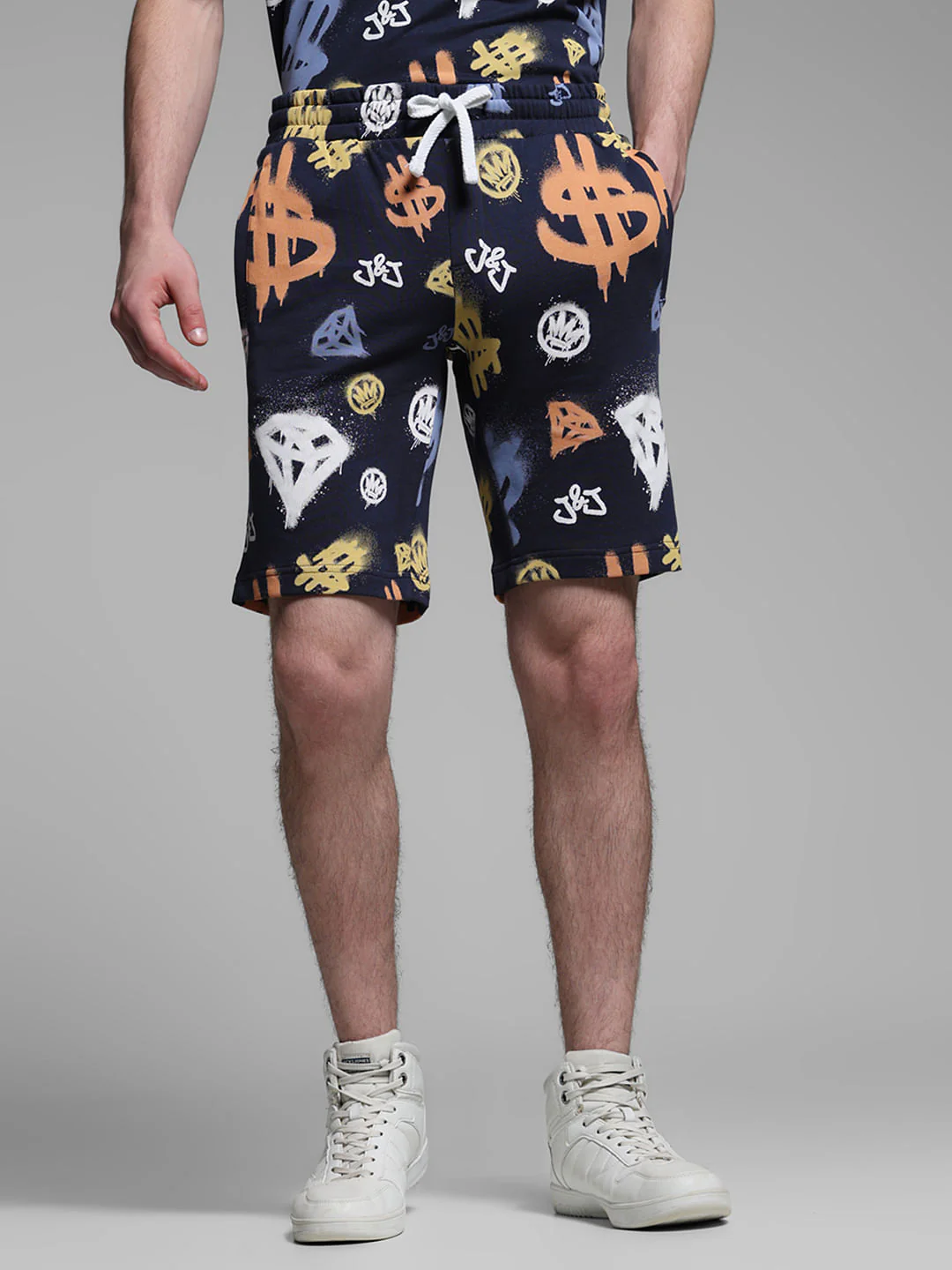Blue Printed Co-ord Set Sweatshorts