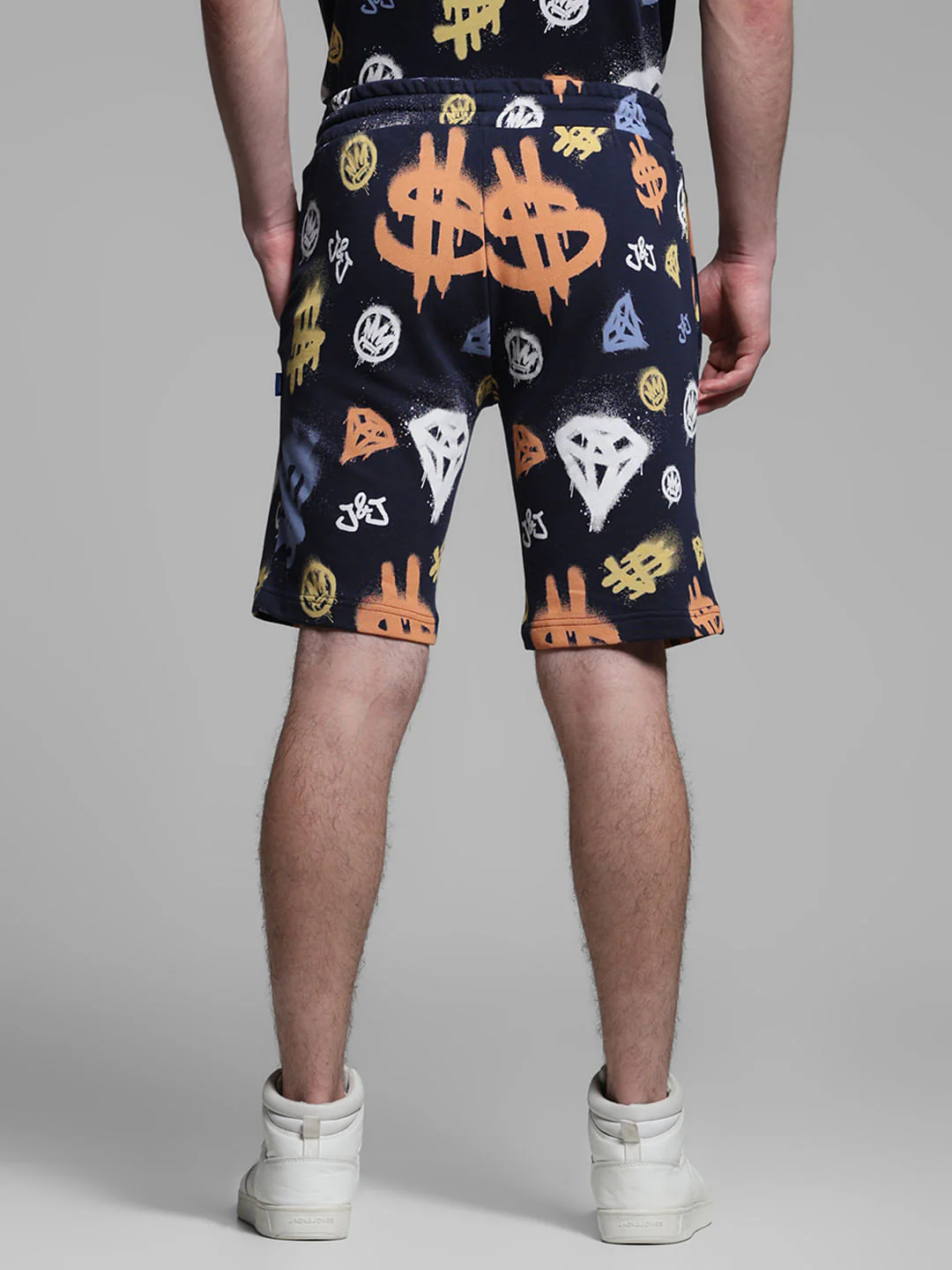 Blue Printed Co-ord Set Sweatshorts - Image 3