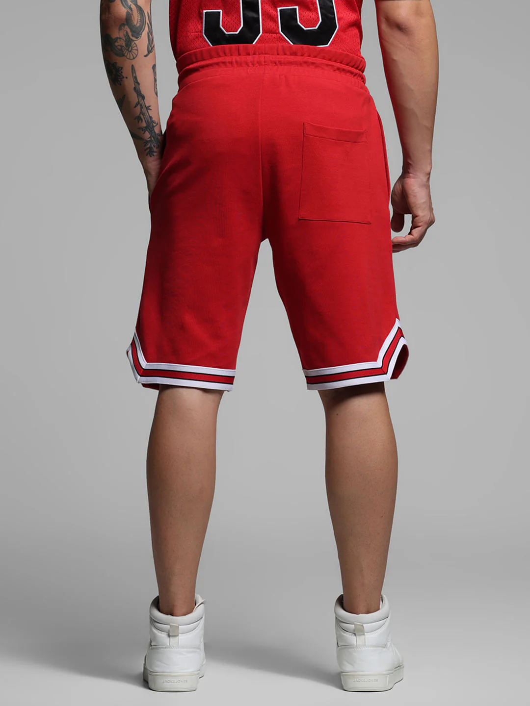 Red Varsity Co-ord Set Shorts - Image 3