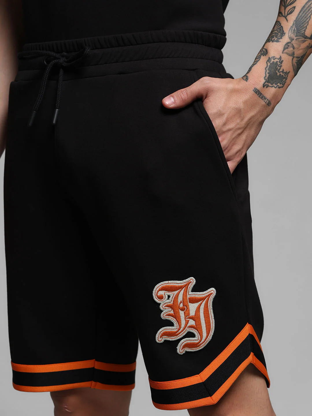 Black Varsity Co-ord Set Shorts - Image 4