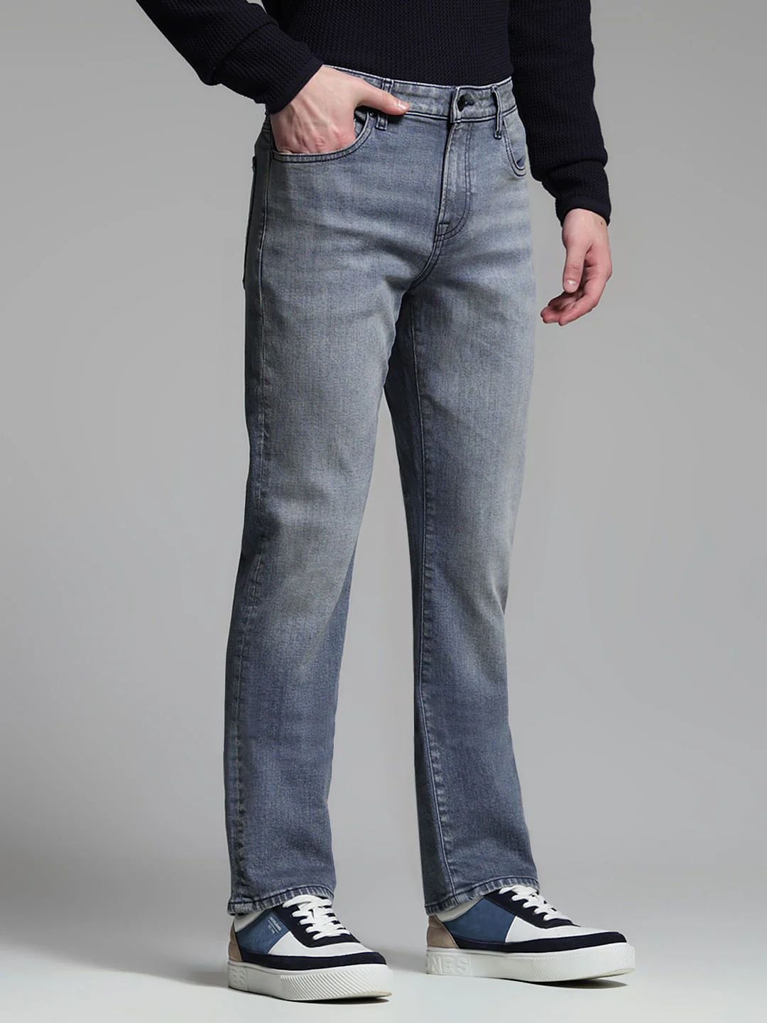 Blue Mid Rise Clark Regular Fit Jeans - Image 2
