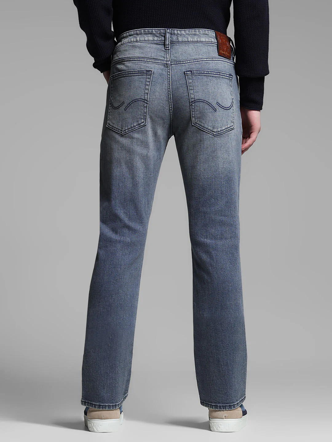 Blue Mid Rise Clark Regular Fit Jeans - Image 3