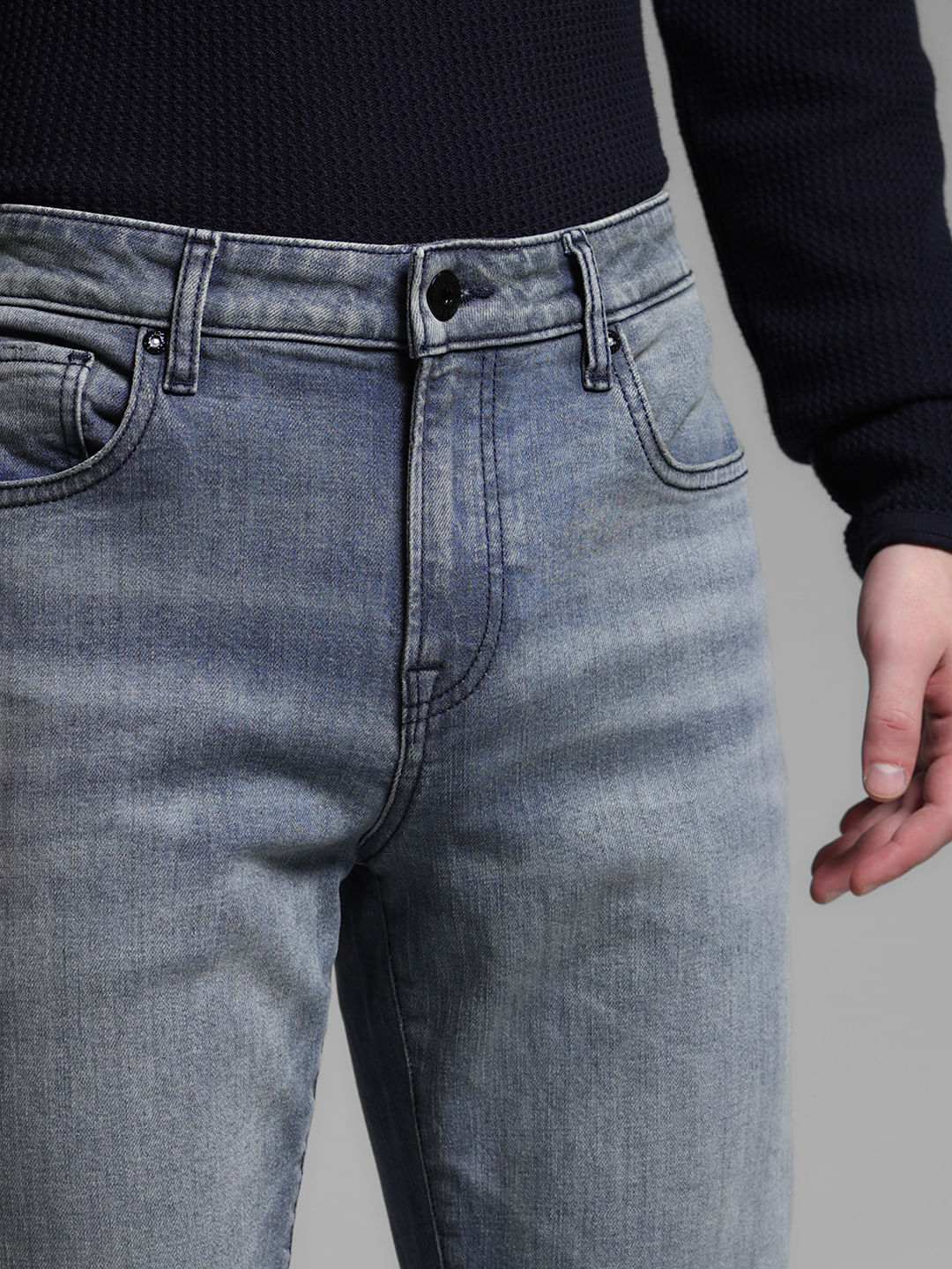 Blue Mid Rise Clark Regular Fit Jeans - Image 4