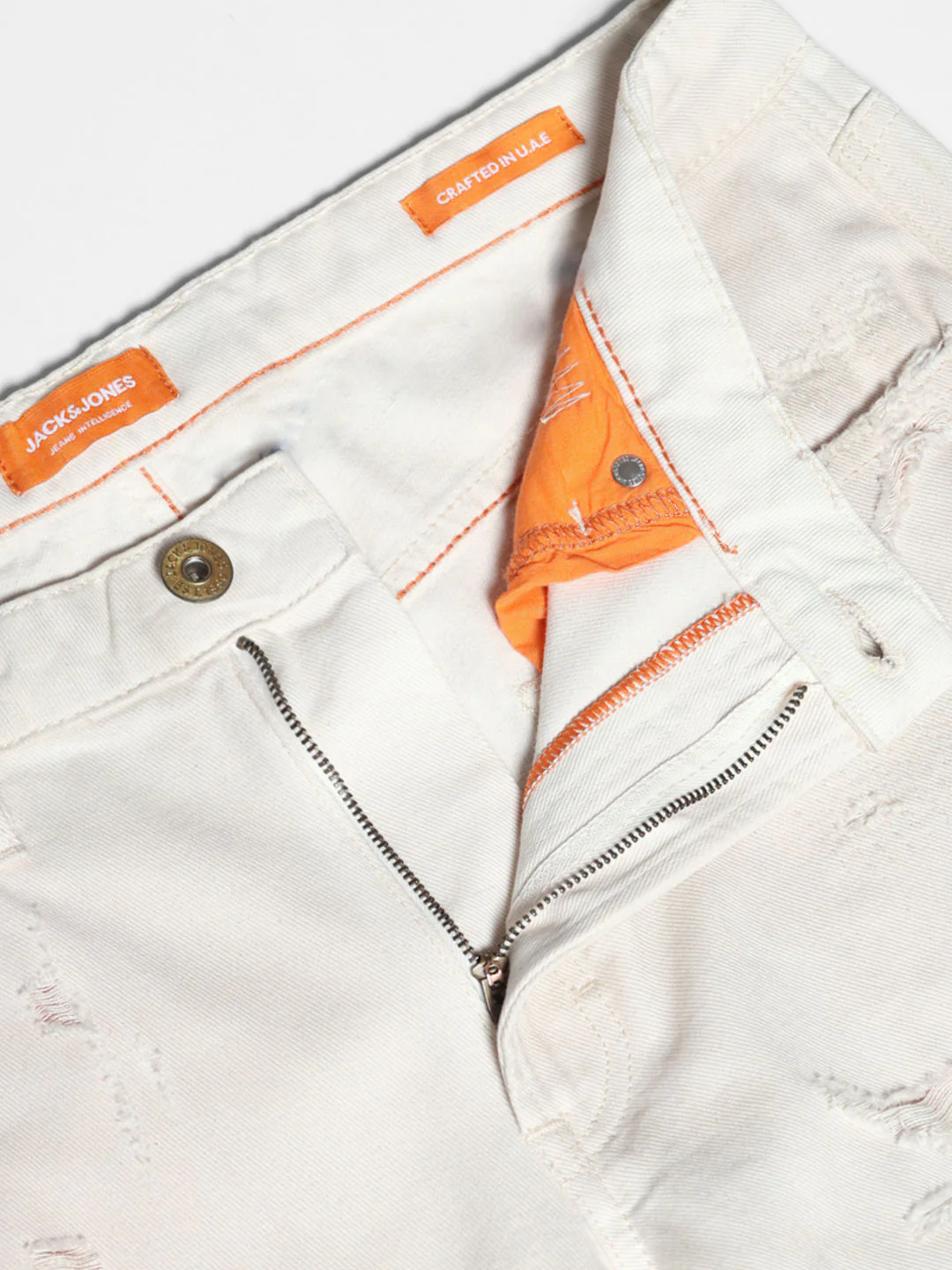 Beige Distressed Frank Anti Fit Jeans - Image 6
