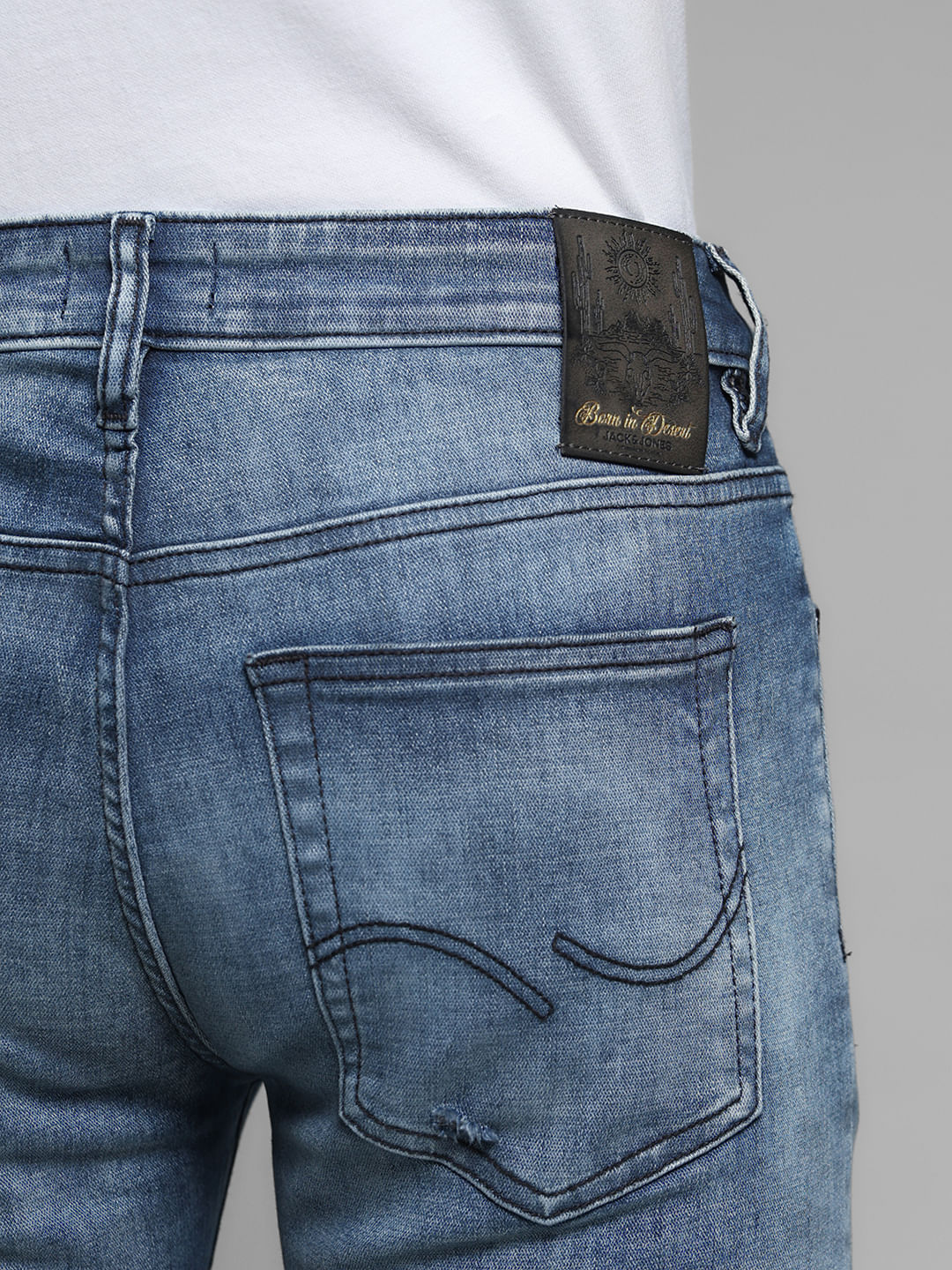 Dark Blue Distressed Ben Skinny Fit Jeans - Image 5