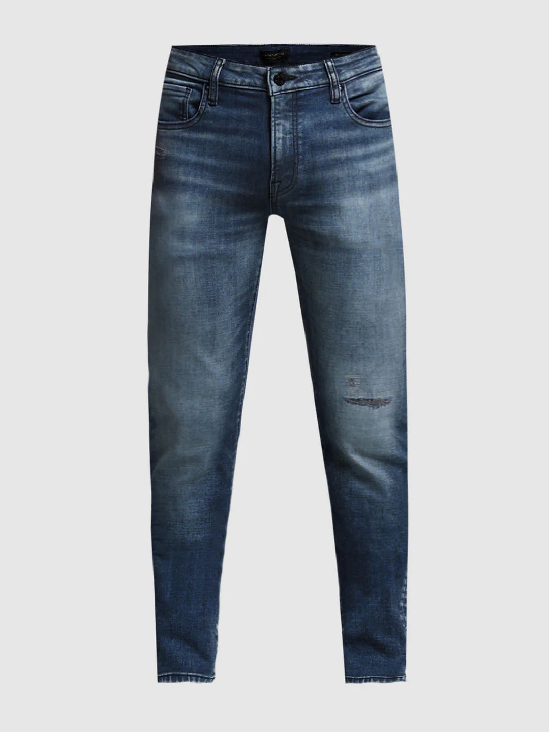 Dark Blue Distressed Ben Skinny Fit Jeans - Image 8