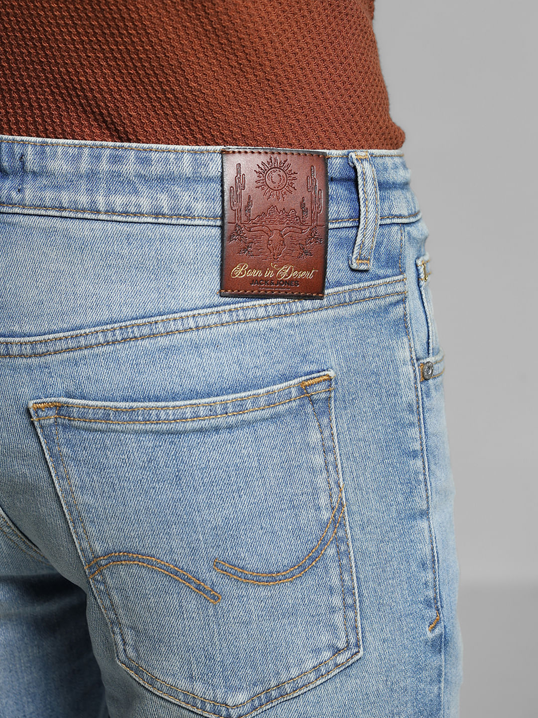 Blue Mid Rise Cropped Brak Slim Jeans - Image 5