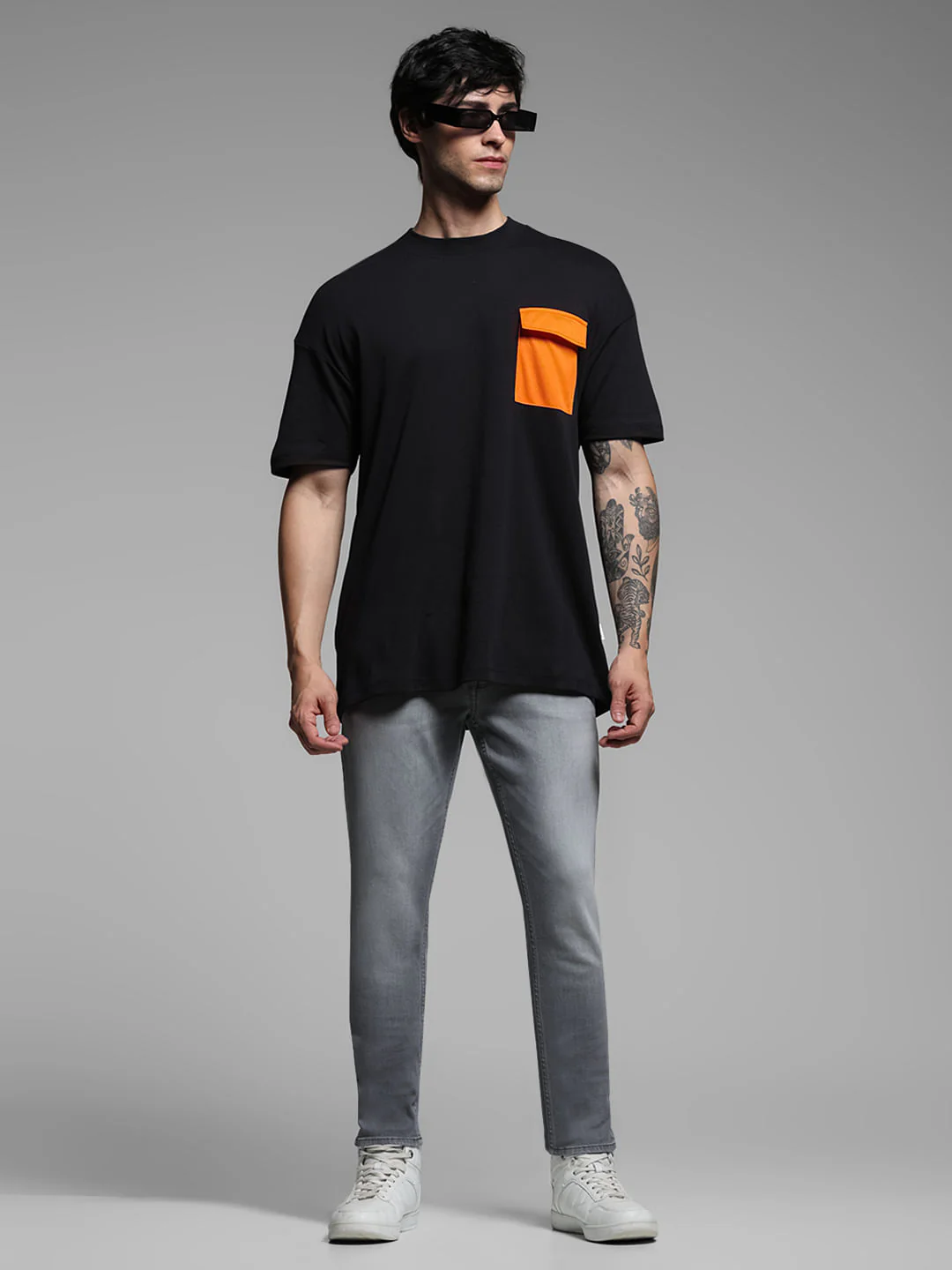 Grey Mid Rise Brak Slim Fit - Image 6