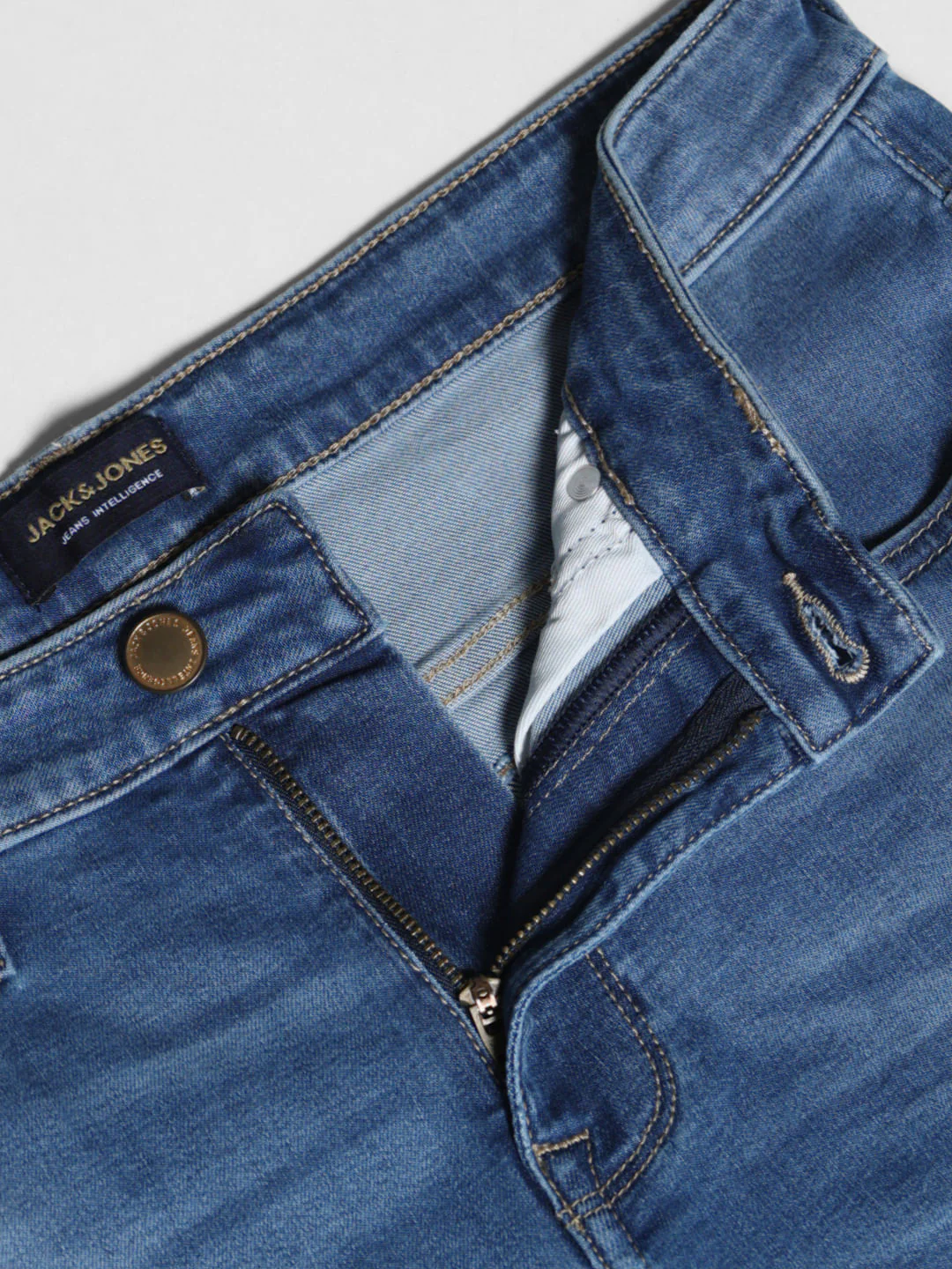 Light Blue Mid Rise Washed Brak Slim Fit Jeans - Image 5