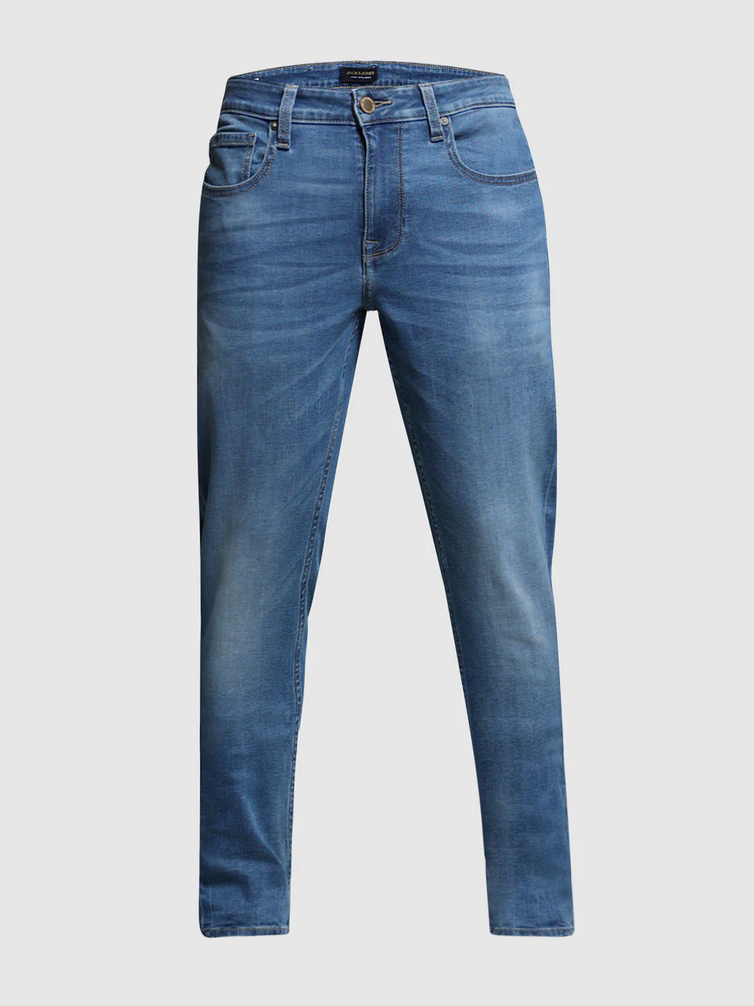 Light Blue Mid Rise Washed Brak Slim Fit Jeans - Image 7