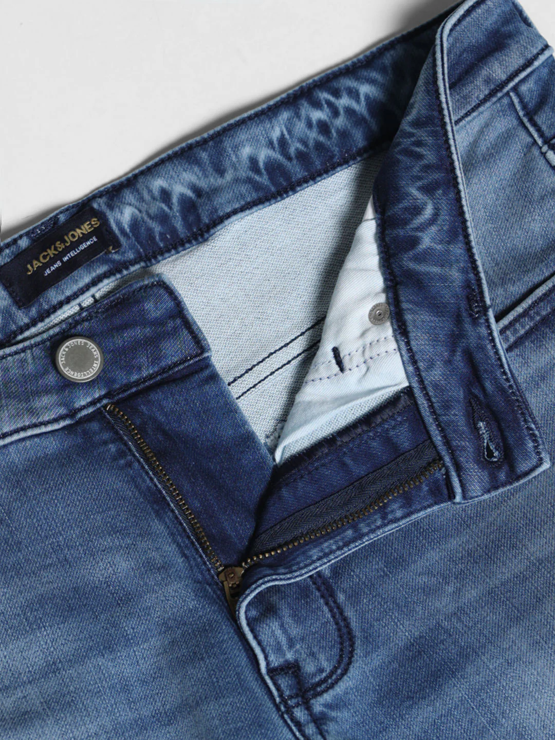 Blue Mid Rise Brak Knitted Slim Jeans - Image 5