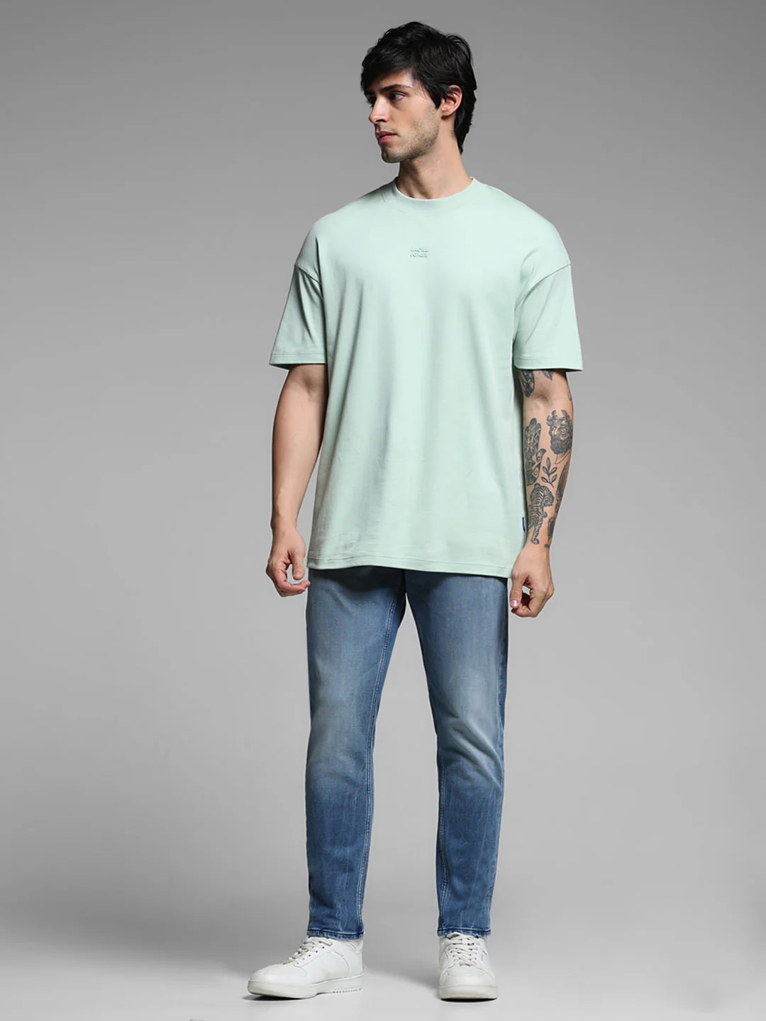 Blue Mid Rise Brak Knitted Slim Jeans - Image 6